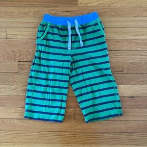 Mini Boden Green Blue Stripe Cotton Summer Vacation Baggies Shorts 10Y